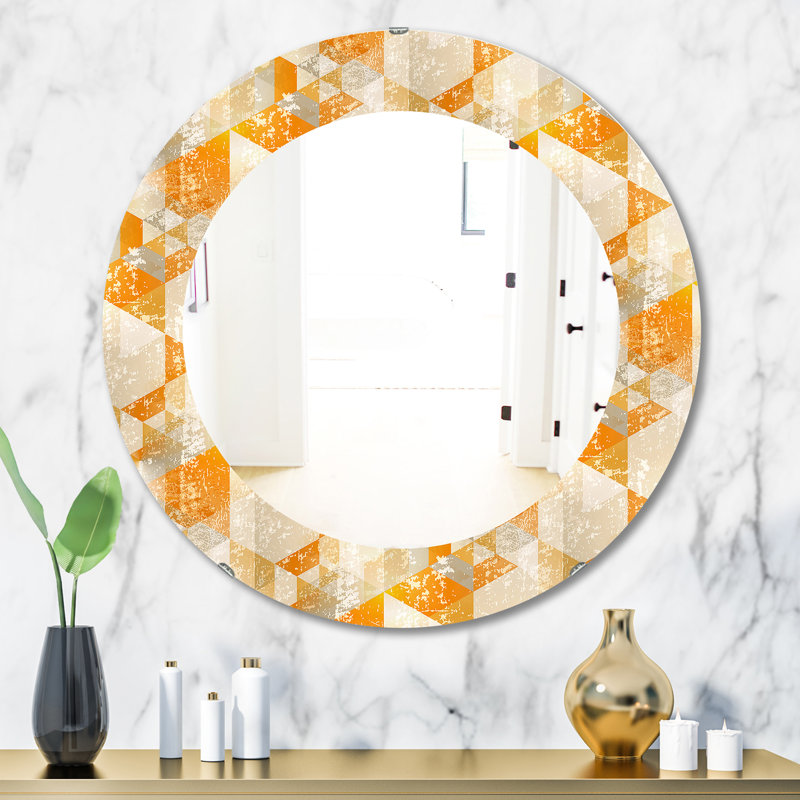 Style rétro doré - miroir glam, H 23,6 po x l 23,6 po