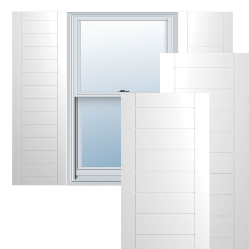 Volets à fixation fixe en PVC True Fit, L 12 po, Blanc, H 38 po