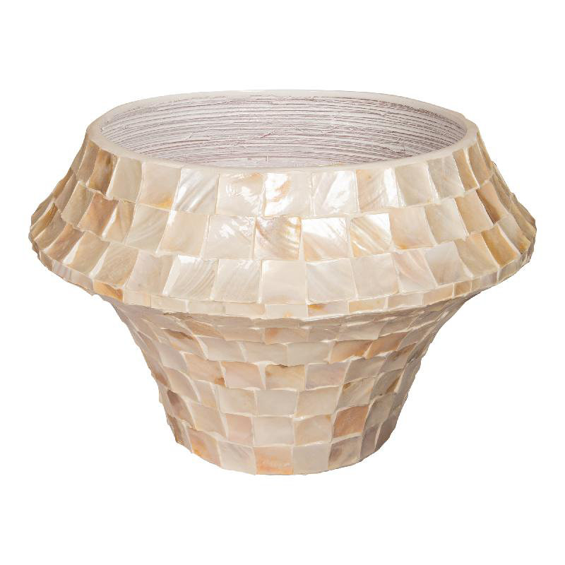 Pippin Ceramic Pot Planter, Cream, 40cm H x 61cm W x 61cm D