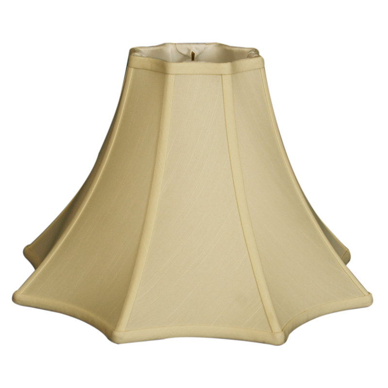 Abat-jour cloche en soie / shantung (araignée), Coquille d'oeuf, H 9,5 po x l 14 po x P 14 po