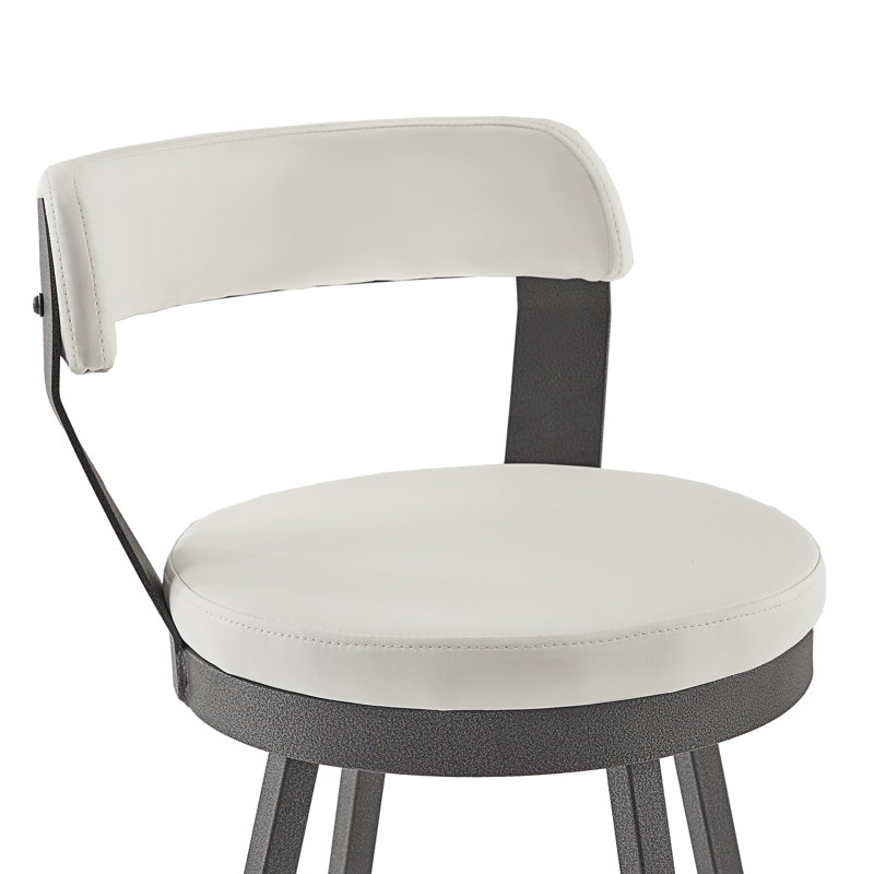 Tabouret de bar et de comptoir Berrin, Blanc, Tabouret de comptoir (siège d'une hauteur de 25,0