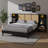 Queen Solid Wood Bed Frame With Matching Nightstands And Lamp-Integrated Design-1178557726