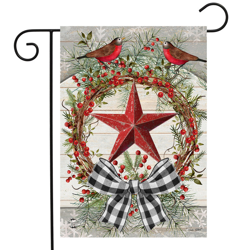 Couronne de baies drapeau de jardin Barnstar
