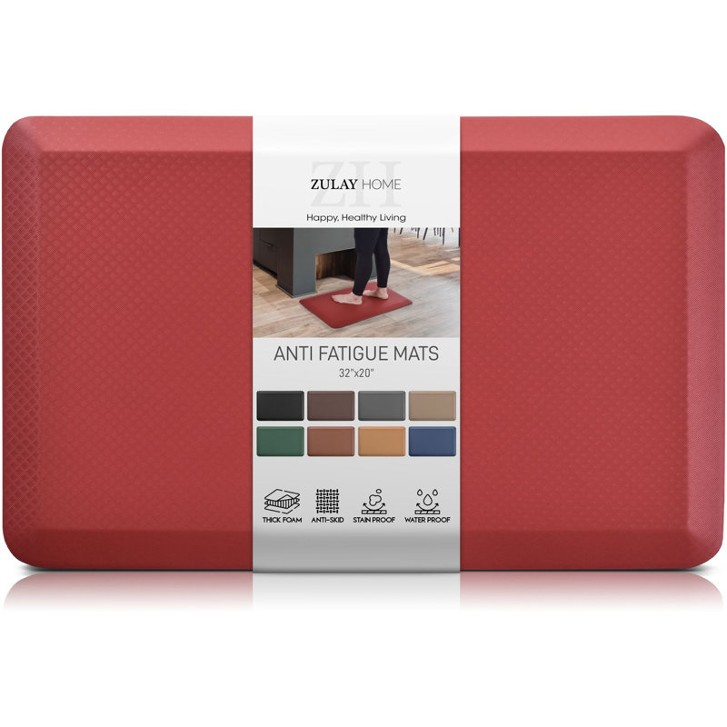 Tapis de cuisine rembourré épais et confortable Zulay Home, Rouge