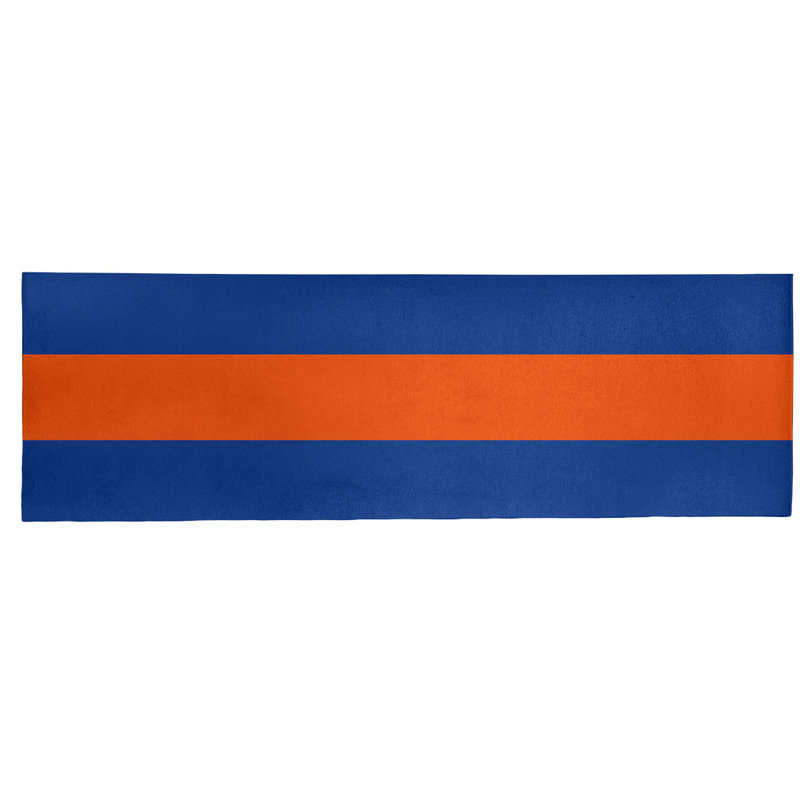 Bleu royal tissé à plat, Tapis de couloir 2 pi 6 po x 8 pi