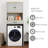 Over The Washer, Dryer And Robot Vacuum Storage Cabinet, Laundry Room Organizer With 1 Door, A Adjustable Shelf And A Fake Drawer