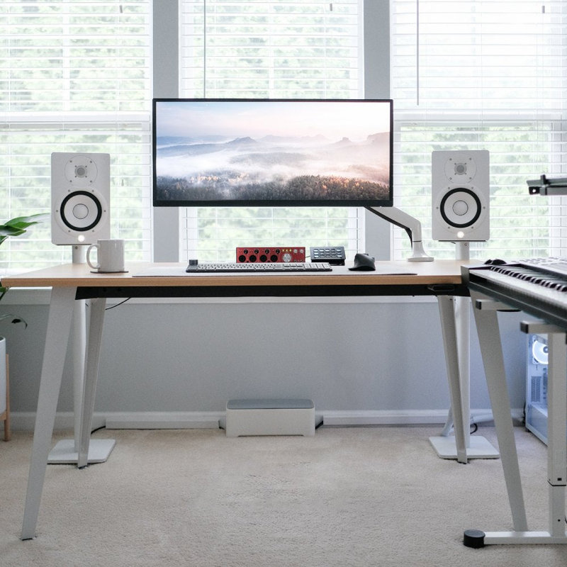 Office Desk, 30" H x 48" W x 24" D, White, Woodgrain