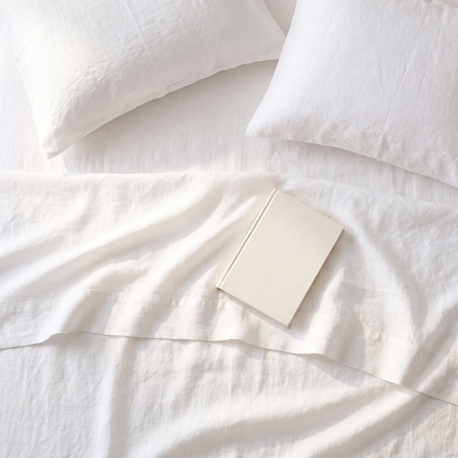 100% Linen Sheet Set, King Sheet Set with 2 Pillowcases, Blue