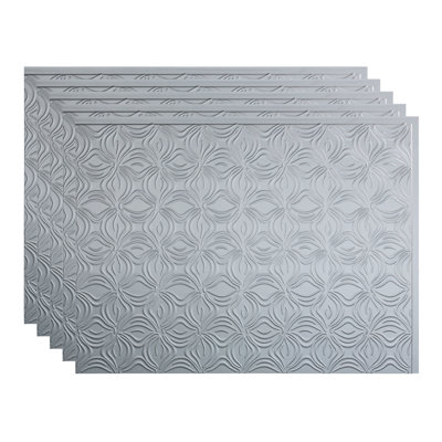 FASADE Lotus Decorative Vinyl 18.25in x 24.5in Backsplash Panel