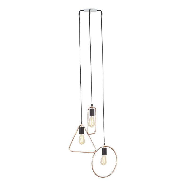 Luminaire suspendu géométrique 3 lumières grappe Rentschler