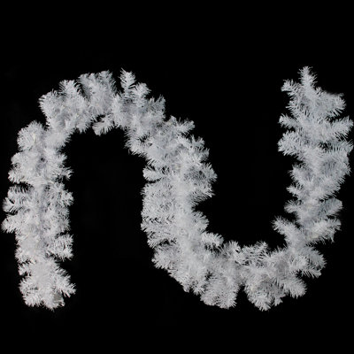 Guirlande de Noël artificielle en épinette blanche de 9 pi x 12 po-non éclairé