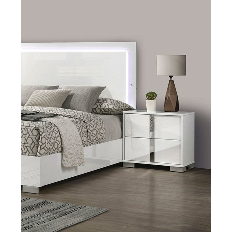 Table de chevet 1pc, Blanc