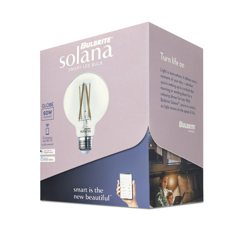 8 watts (équivalent de 60 watts), del g25, ampoule smart non-dimm, e26 réglable/base moyenne (standard)