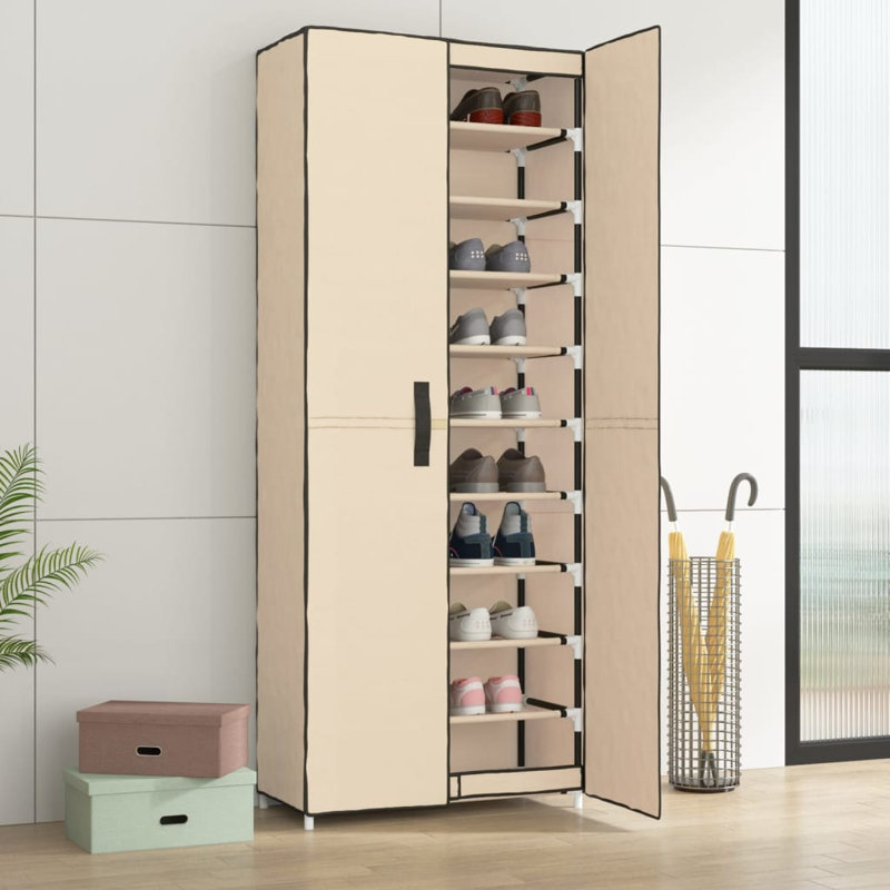 9 Pair Shoe Storage Cabinet, Beige