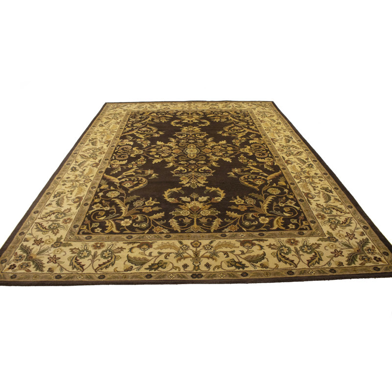 Tapis traditionnel brun foncé 9 pi 5 po x 13 po