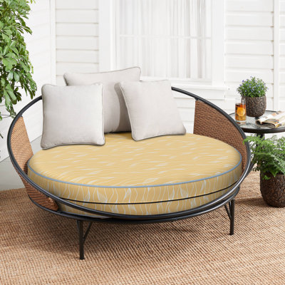 Decorative Indoor Outdoor Waterproof Round Cushion Cover, Patio UV Resistant Seat Cushion Cover