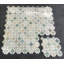 Mosaïque de marbre en forme de moulinet poli Ming Green, Thassos White et Honey Onyx-50870411