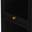 Armoire de salle à manger noire Addisin avec trois portes en verre - quatre rangements pour le salon, le vestibule et le buffet contemporain élégant dans la maison