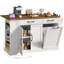 Îlot de cuisine 51,2 po avec prise de courant et abattant, chariot de cuisine à roulettes avec armoire de rangement-761755838