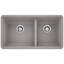 Precis SILGRANIT 33" L X 18" W Double Bowl Undermount Kitchen Sink-14619568