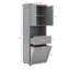 Grande armoire de rangement pour salle de bain, armoire de rangement autoportante avec panier à linge inclinable et armoire supérieure-69320011