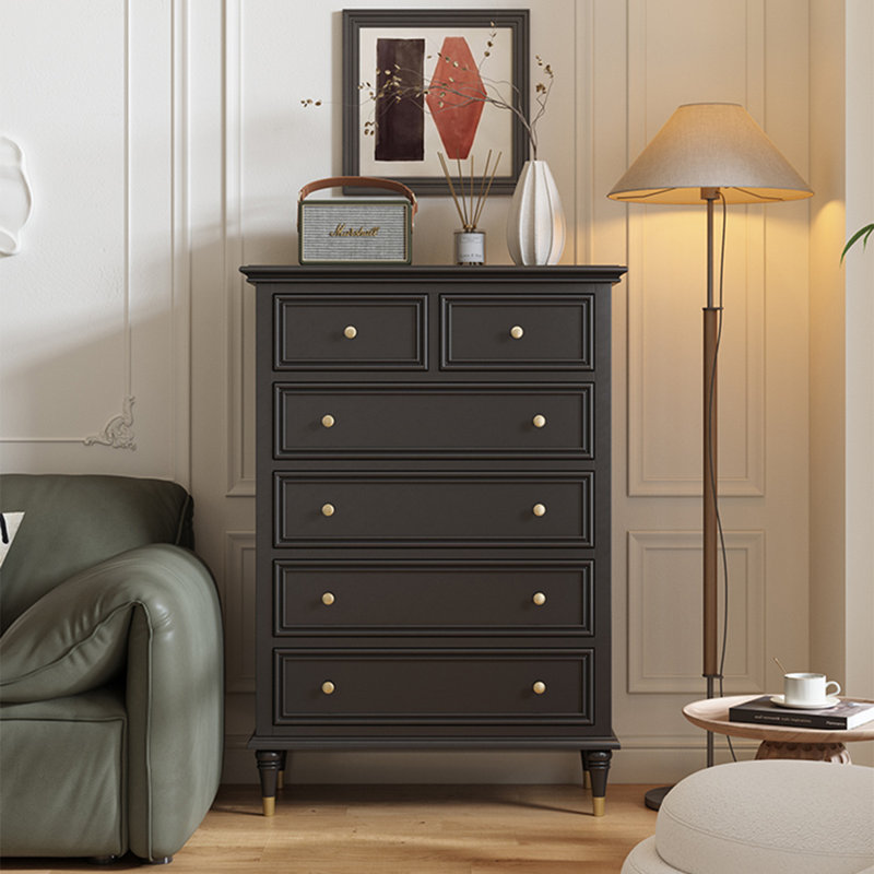 Armoire d'appoint en bois manufacturé noir massif
