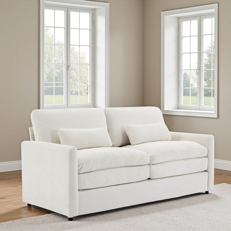 68,1 po Causeuse rembourrée Cozy surdimensionnée Comfy Comfy Cloud Canapé Double, Beige