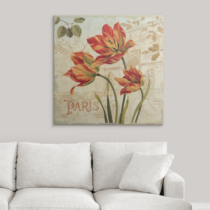 European Flowers " European Flowers II " by Lisa Audit, 35" H x 35" W x 1.5" D, Canvas