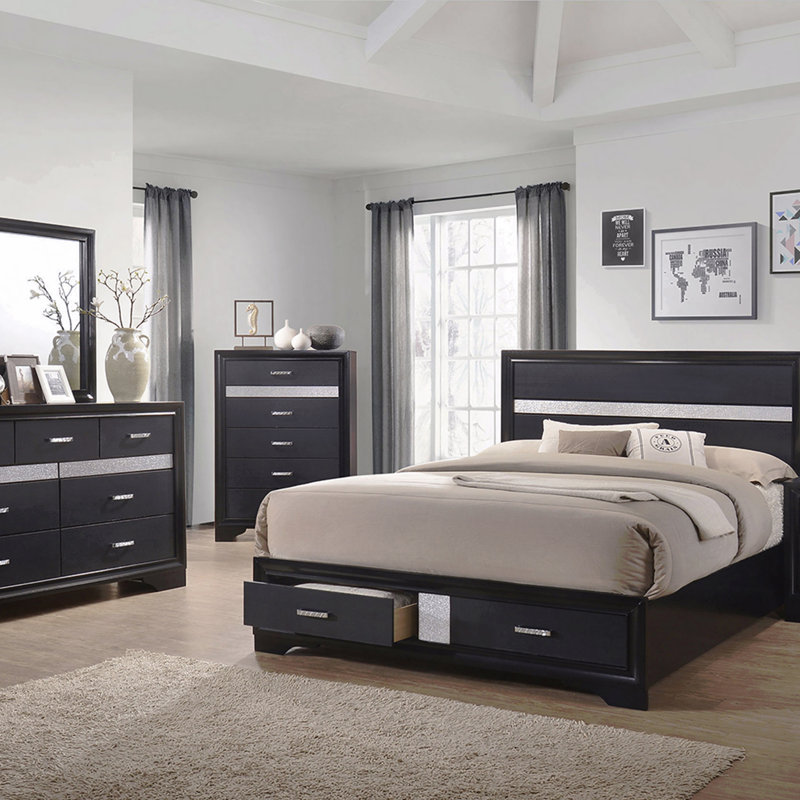 6-Drawer Bedroom Chest (Chest Of Drawers), Black