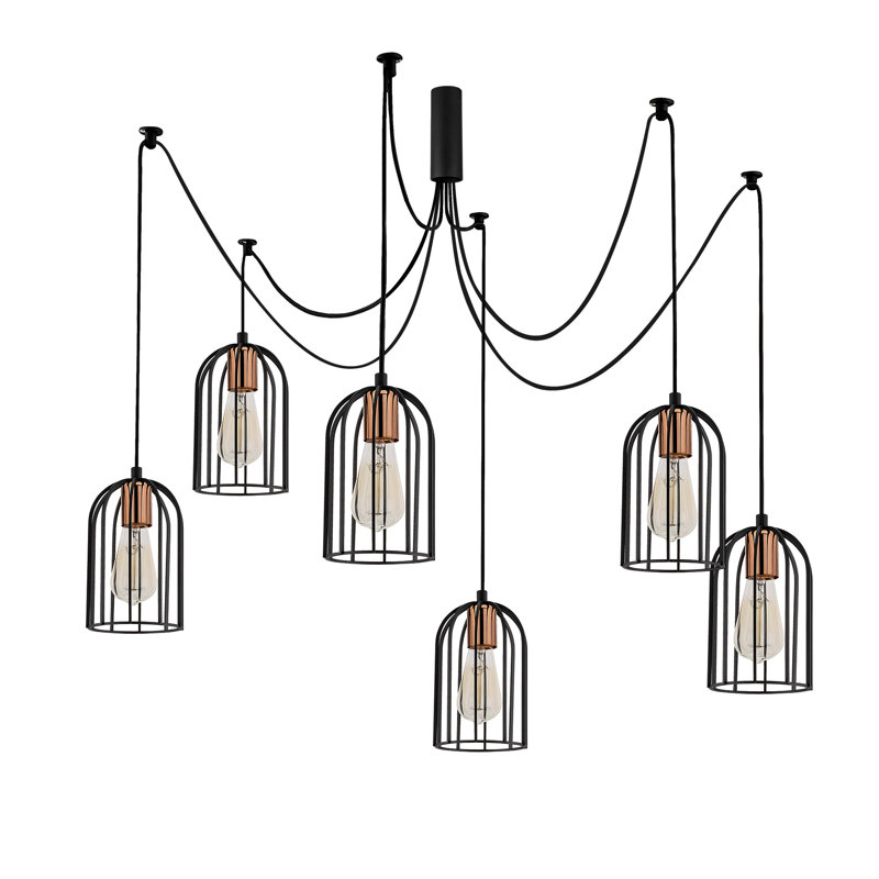 Luminaire suspendu cylindrique de style lanterne à 6 lumières Didcot