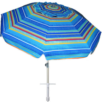 Parasol de plage robuste de 7 pi avec ancre de sable, protection contre les rayons UV 50+, parasol extérieur, sac de transport, jardin de patio, jardin de piscine, vert multicolore