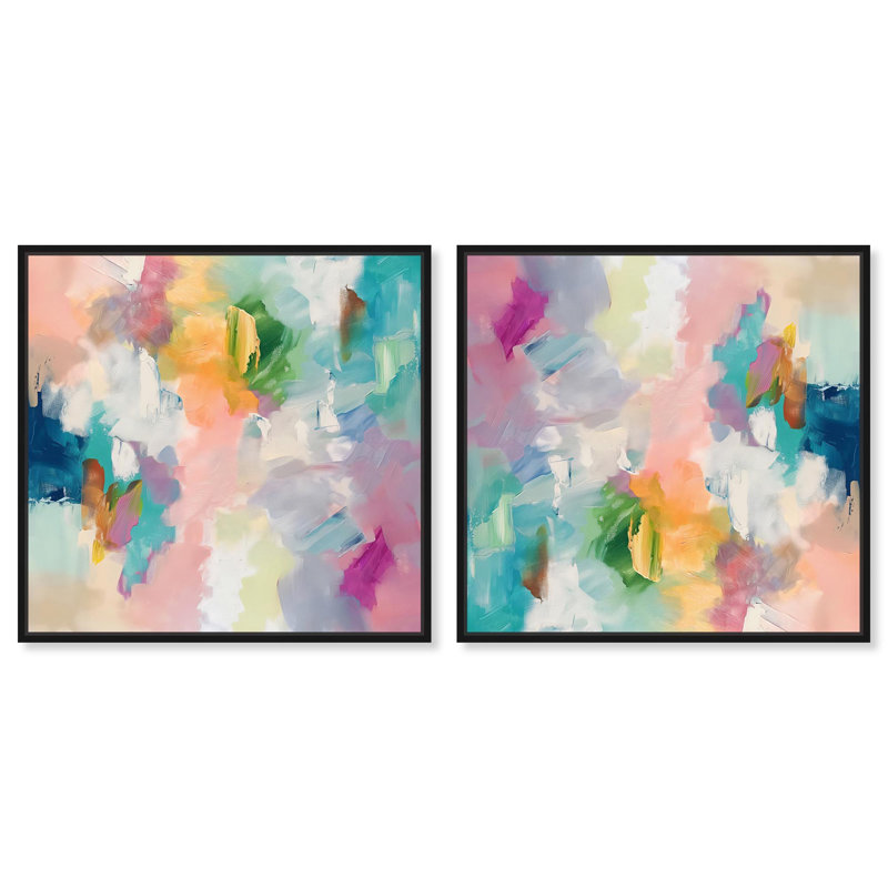 Ensemble de brosses tendrement tissées sur toile Dopamine Art par Art Remedy, H 17 po x l 17 po, Cadre noir