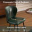 Modern Leather Upholstered Dining Chair With Metal Legs-2117020471