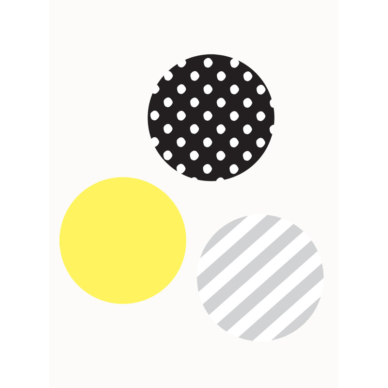 Abstract Non-Wall Damaging Accent, Black/Gray/Yellow