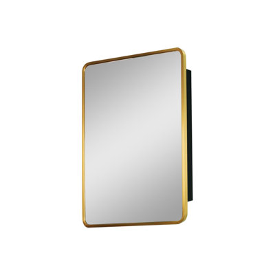 20X28 Inch Gold Metal Framed Bathroom Medicine Cabinet, Wall Mount Or Recessed | Gift Idea