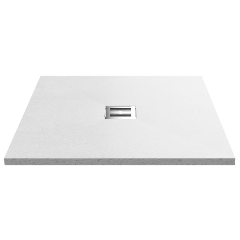 800 x 800 mm Standard Shower Tray, White Slate, 3.3cm H x 90cm W x 90cm D