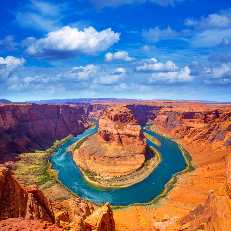 Arizona Horseshoe Bend Meander Of Colorado River by LUNAMARINA - Wrapped Canvas Print, 51cm H x 51cm W
