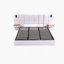 Lit plateforme tapissier hydraulique avec 2 tablettes de rangement, 2 lampes de lecture et port USB-1366502693