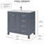 Ensemble de meuble-lavabo autoportant gris anthracite avec plateau en marbre de Carrare 36 po Anvay-895541830-889296445