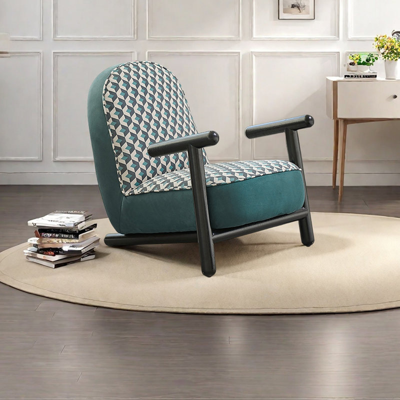 Chaise de loisirs moderne en tissu givré minimaliste