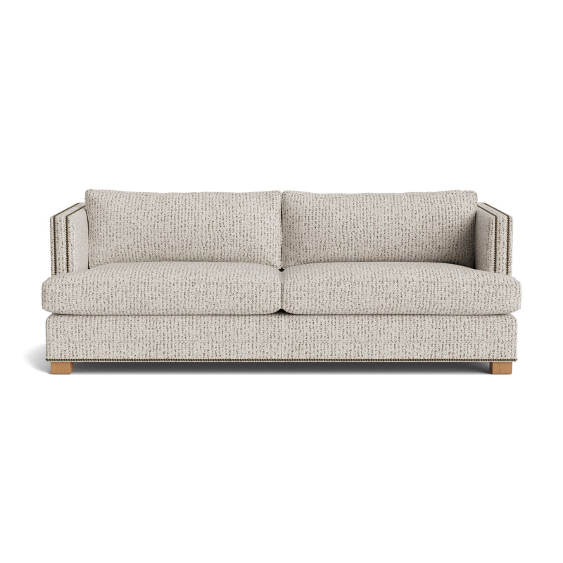 Keaton With Nails 84 Sofa, Natural, Marshmallow - Toast, Antique Brass