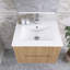 Meuble-lavabo mural moderne à rayures avec lavabo en céramique-151564506