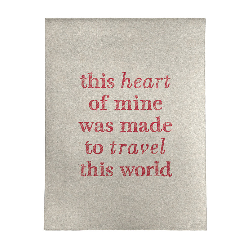 Tapis en poly citation "travel travel love quot", Rectangle 5 pi x 7 pi