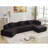 Sectional Sofa, 140'' Modern Minimalist Boucle L-Shape with Chaise, No Assembly, 4 Seats | Black, Standard