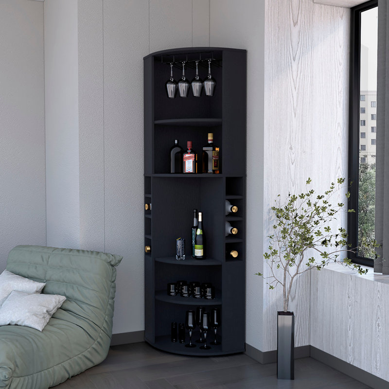 Armoire de bar d'angle Clifton, Black