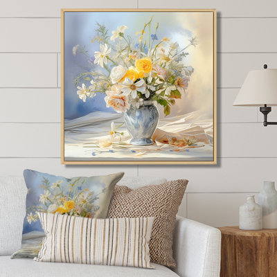 Elegant flower bouquet vase country charm - Flowers Canvas Wall Art