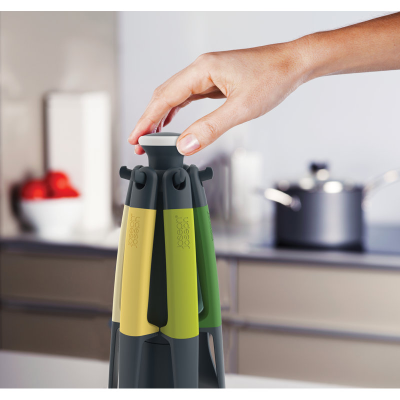 Joseph Joseph Elevate-6 piece kitchen utensil set including carousel, Blue and green