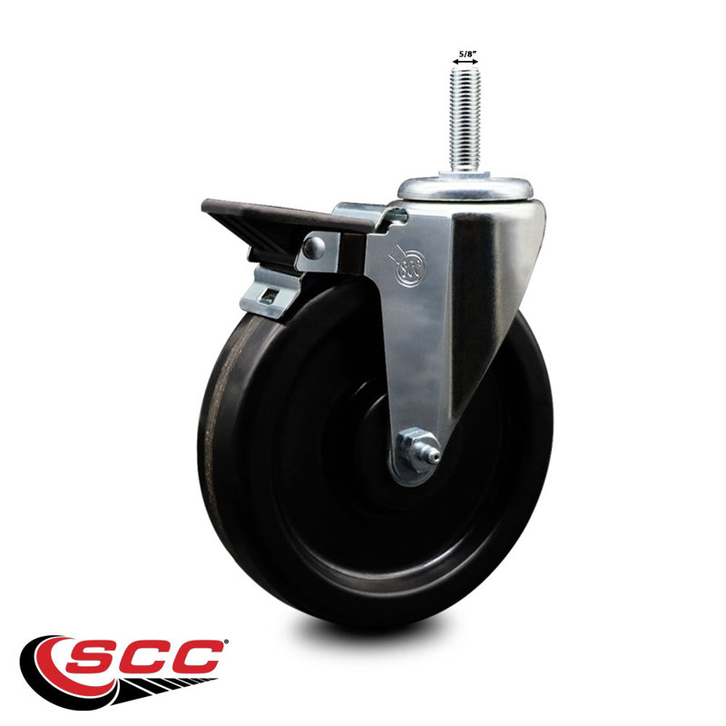3/8 Inch Threaded Stem Caster Set with Brake