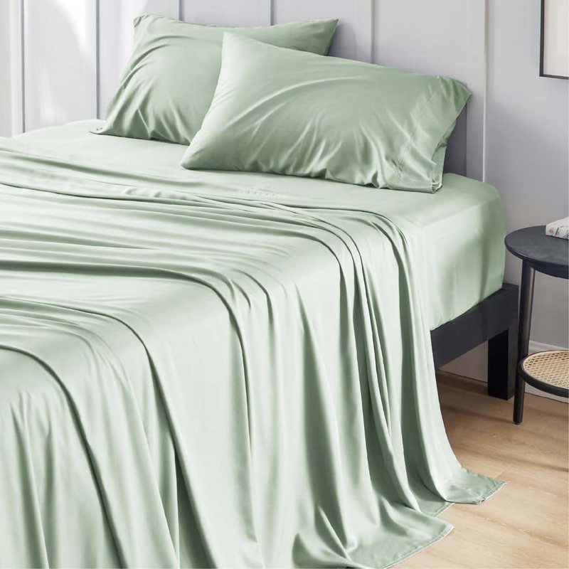 Rayon Duvet Cover, Sage Green