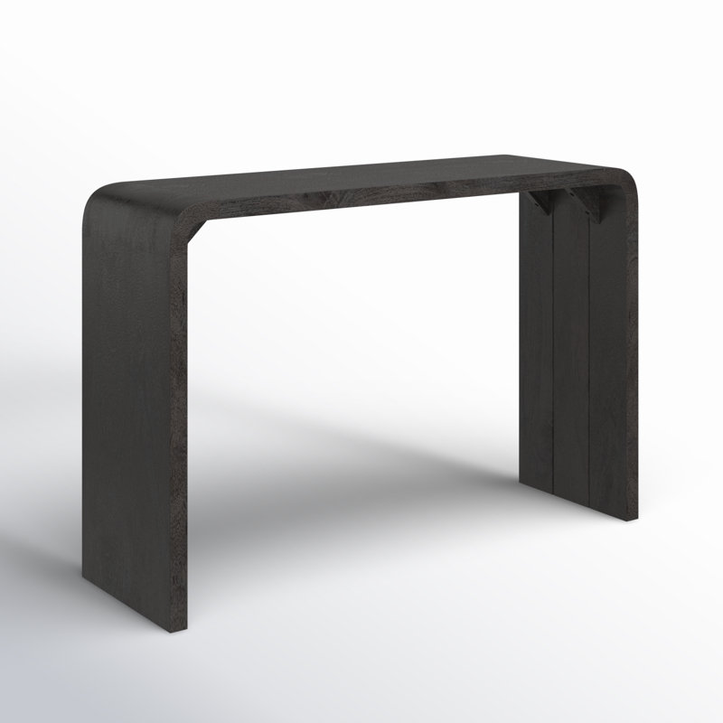 Monaco Modern Waterfall Edge Mango Wood Console Table, Black